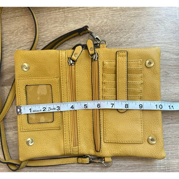 Joy Susan Butter Yellow Crossbody Wristlet Clutch Purse Women's Hands Free Bag - Picture 9 of 10